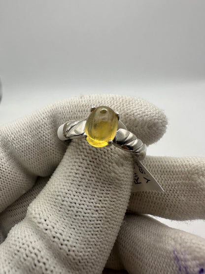 Brilliant Yellow Sapphire Ring in 925 Silver – Captivating Charm