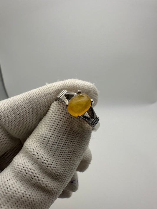 Gleaming Yellow Sapphire Ring in 925 Sterling Silver – Elegant Brilliance