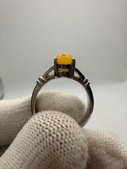 Gleaming Yellow Sapphire Ring in 925 Sterling Silver – Elegant Brilliance