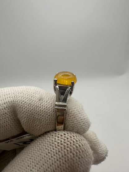 Gleaming Yellow Sapphire Ring in 925 Sterling Silver – Elegant Brilliance