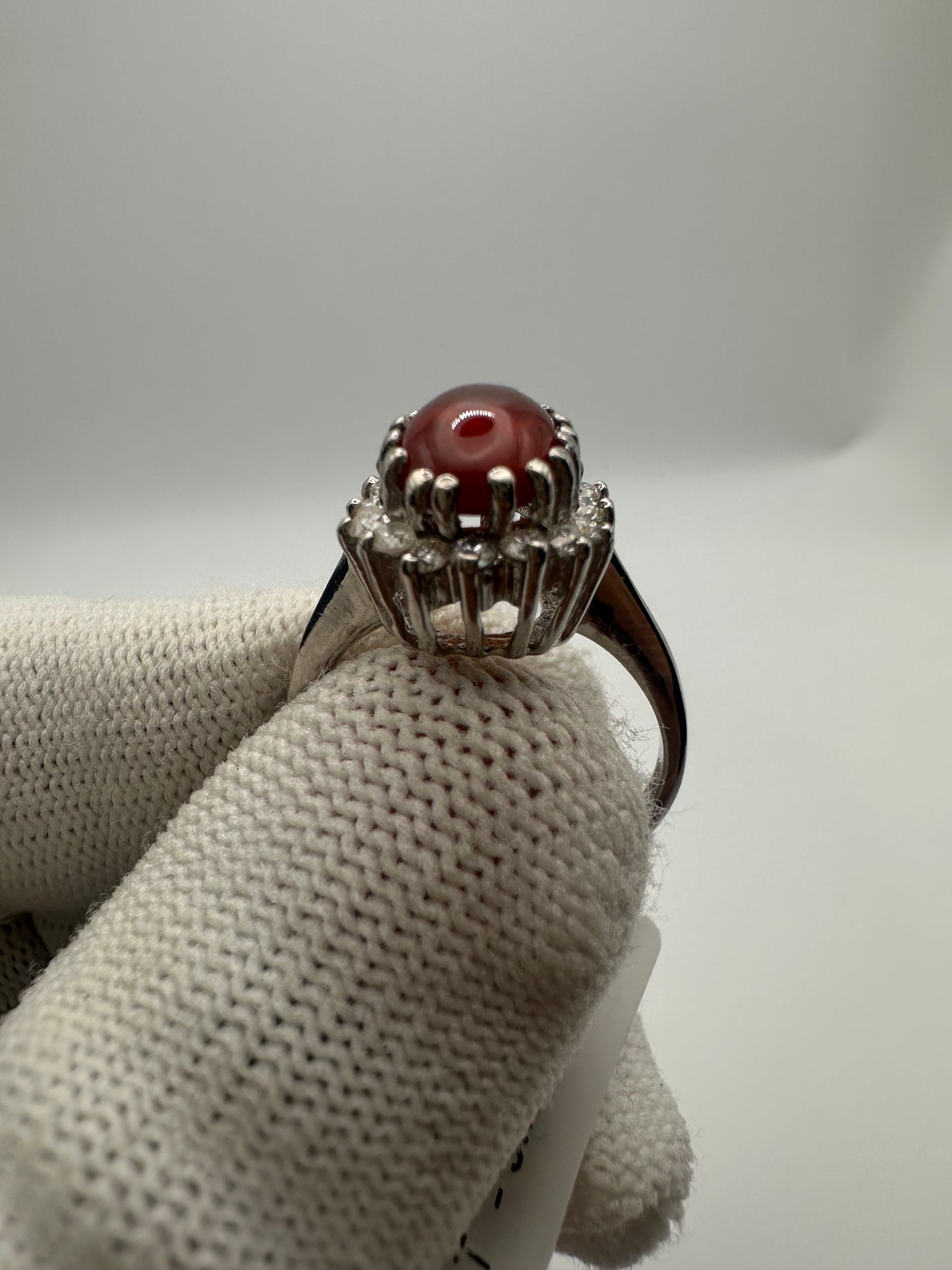 Elegant Garnet January Birthstone Ring in Rhodium-Plated 925 Sterling Silver – Perfect Gift for Her