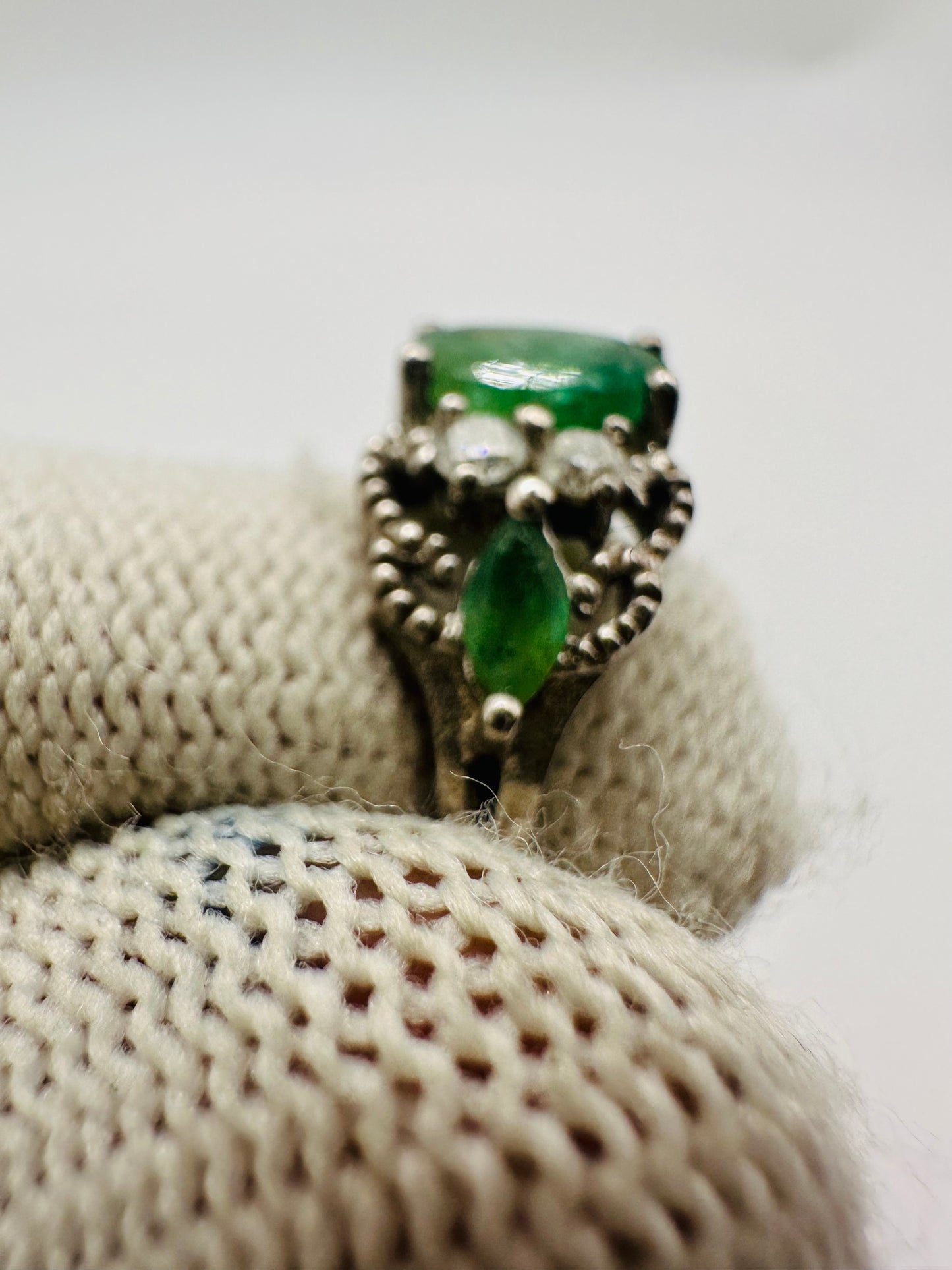 May Birthstone Emerald Ring | Rhodium Plated 925 Silver