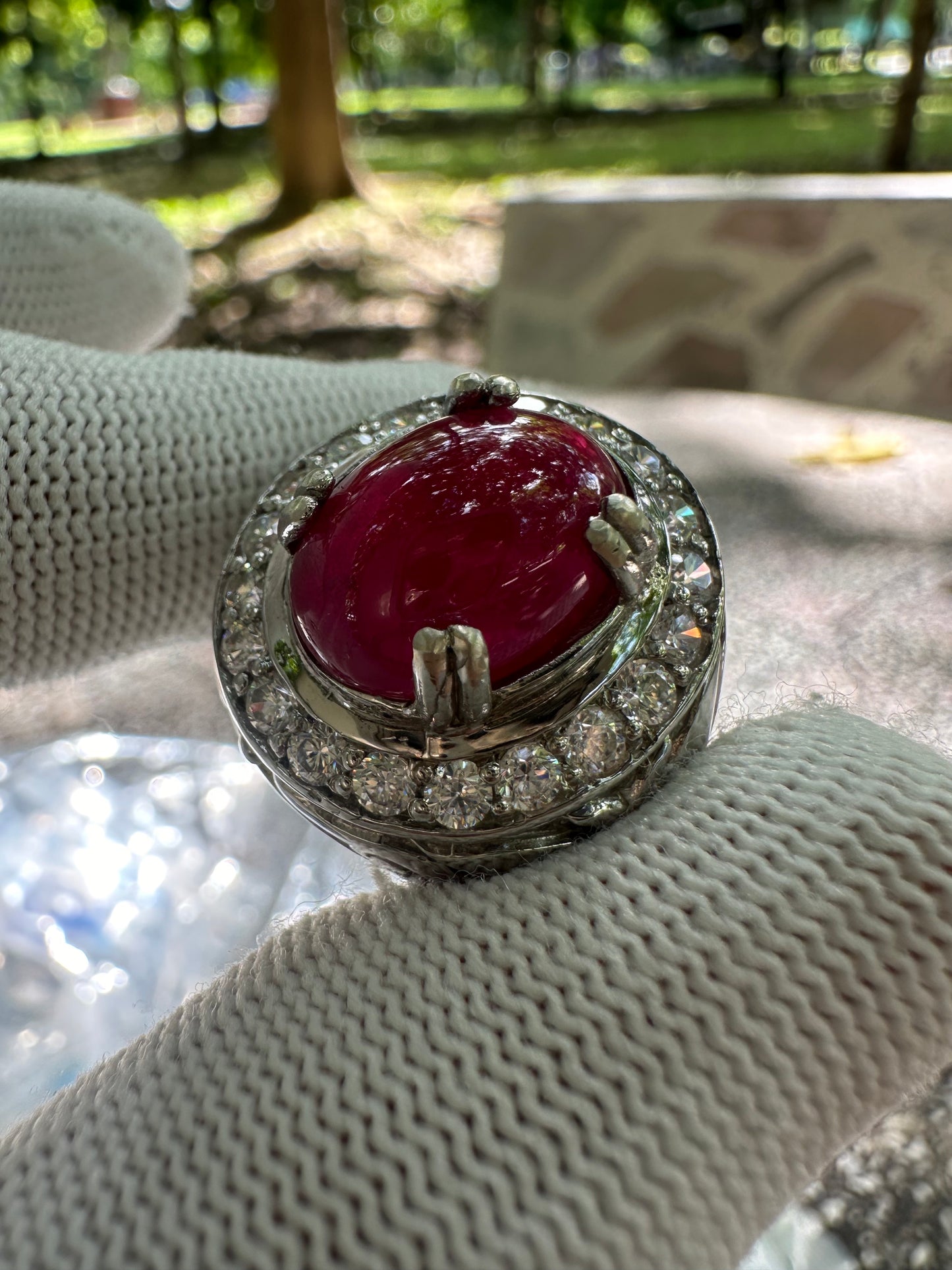 925 Sterling Silver Ring with Fracture-Filled Ruby - July Birthstone Gemstone