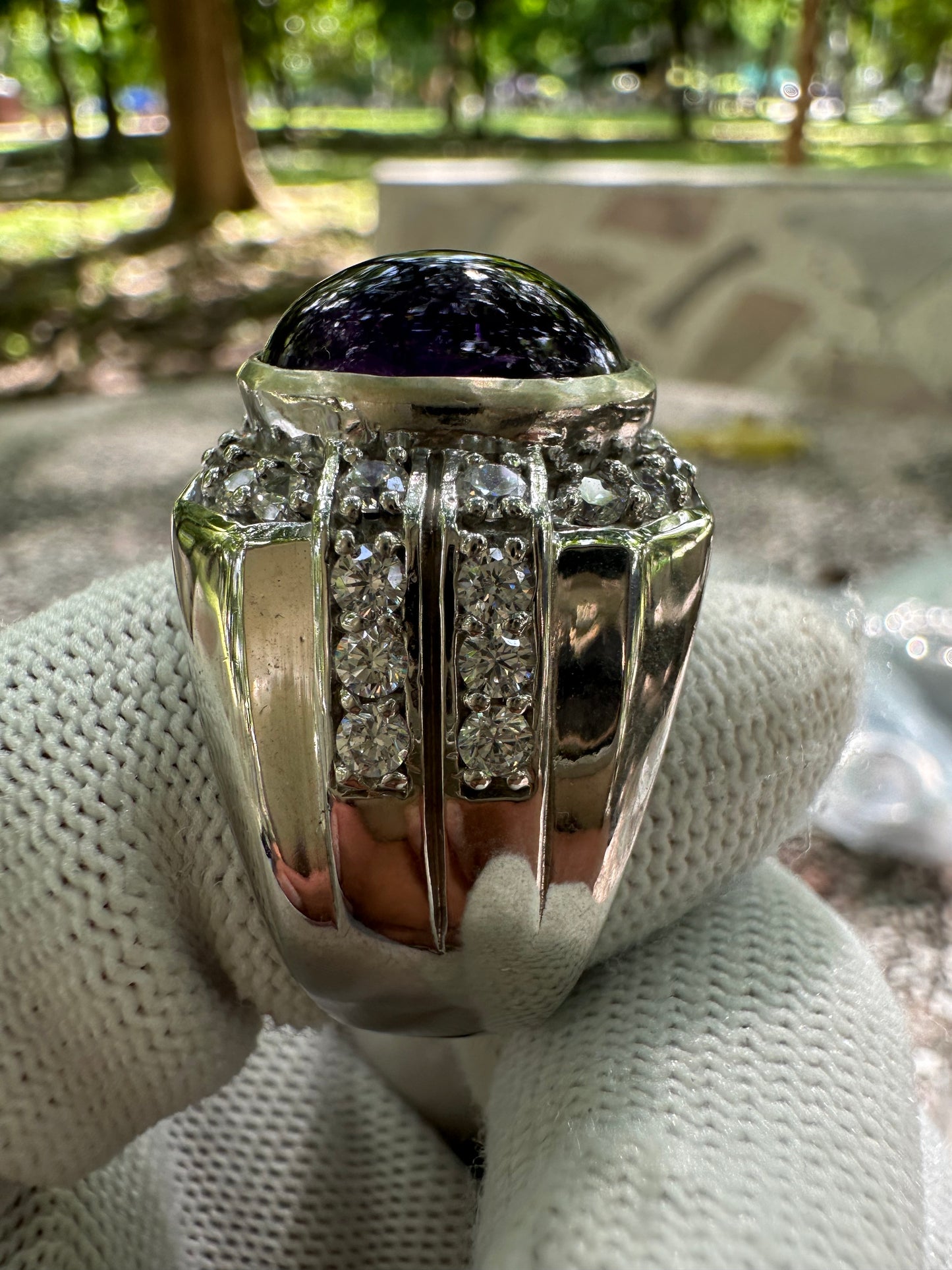 Men's Amethyst Ring in 925 Sterling Silver - February Birthstone