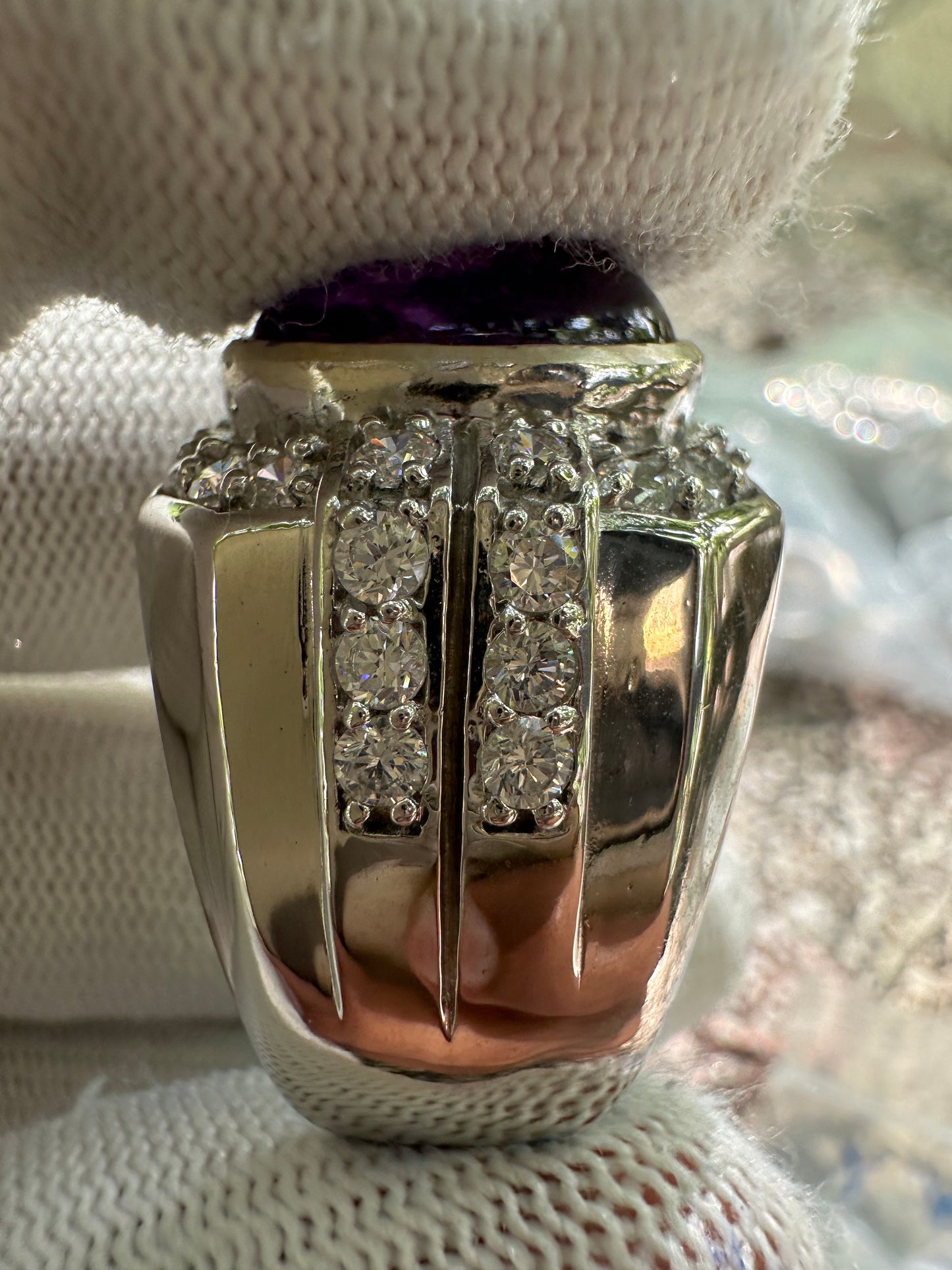 Men's Amethyst Ring in 925 Sterling Silver - February Birthstone