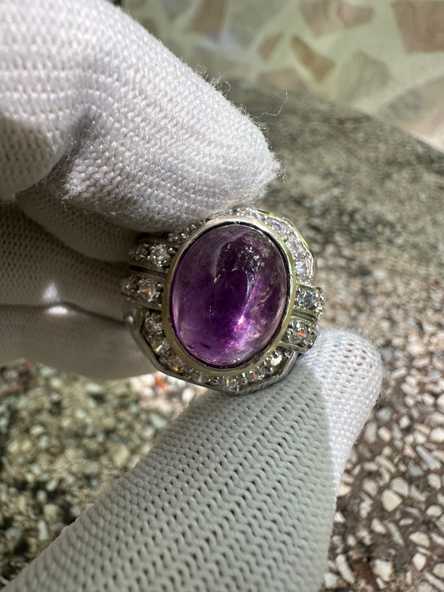 Men's Amethyst Ring in 925 Sterling Silver - February Birthstone