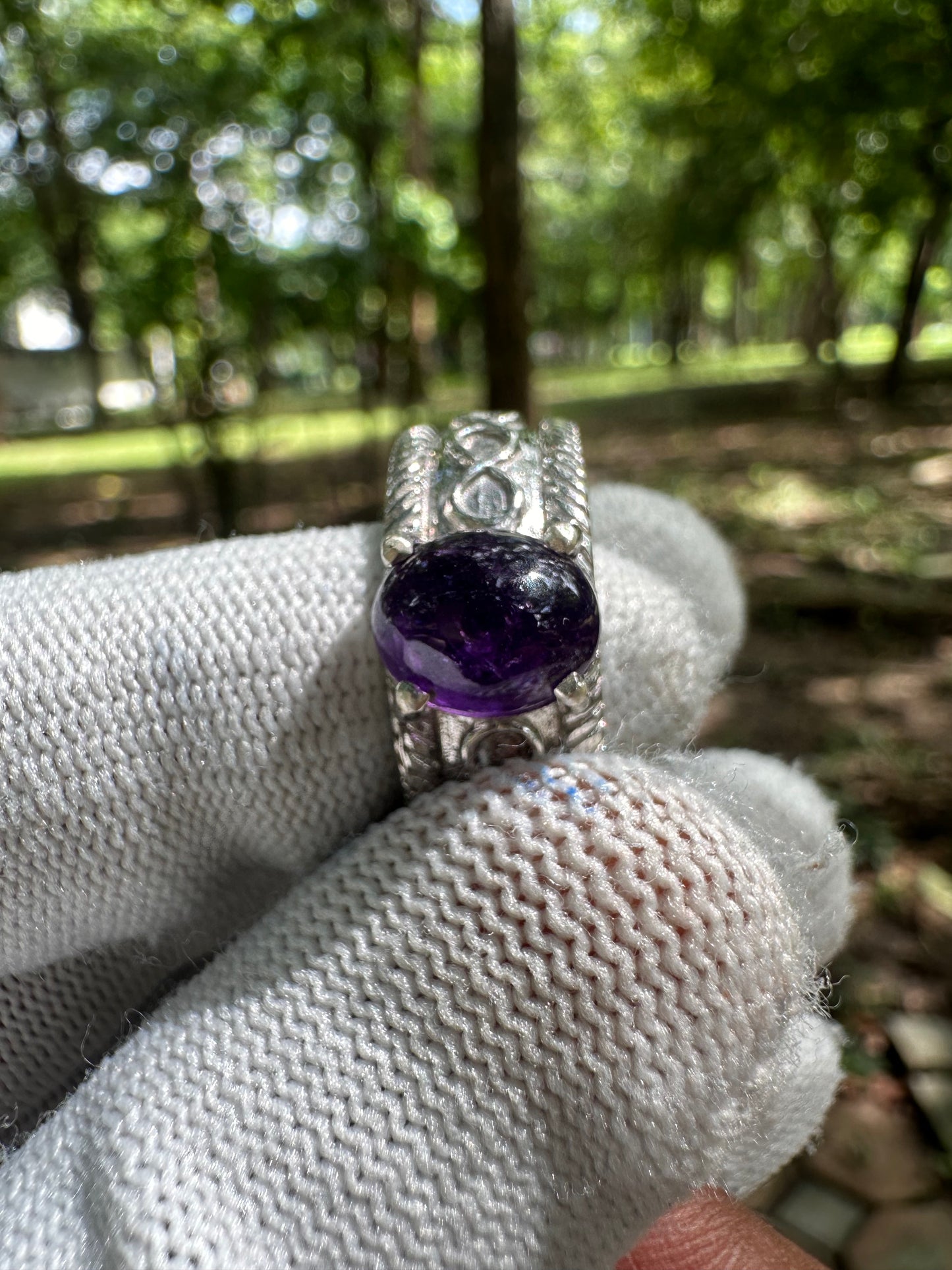 Men's Amethyst Ring in 925 Sterling Silver - February Birthstone